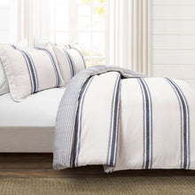 Cargar imagen en el visor de la galería, Farmhouse Stripe 100% Cotton Duvet Cover Set
