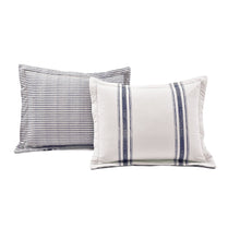 Cargar imagen en el visor de la galería, Farmhouse Stripe 100% Cotton Duvet Cover Set
