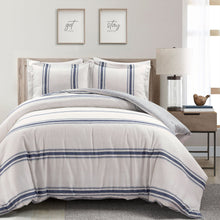 Cargar imagen en el visor de la galería, Farmhouse Stripe 100% Cotton Duvet Cover Set
