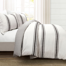 Cargar imagen en el visor de la galería, Farmhouse Stripe 100% Cotton Duvet Cover Set
