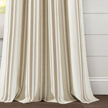 Load image into Gallery viewer, Farmhouse Stripe Yarn Dyed Recycled Cotton Blend Window Curtain Panel Set
