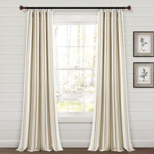 Load image into Gallery viewer, Farmhouse Stripe Yarn Dyed Recycled Cotton Blend Window Curtain Panel Set
