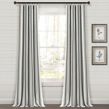 Load image into Gallery viewer, Farmhouse Stripe Yarn Dyed Recycled Cotton Blend Window Curtain Panel Set
