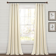 Load image into Gallery viewer, Farmhouse Stripe Yarn Dyed Recycled Cotton Blend Window Curtain Panel Set
