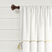 Load image into Gallery viewer, Farmhouse Boho Stripe Woven Tassel Yarn Dyed Recycled Cotton Blend Window Curtain Panel Set
