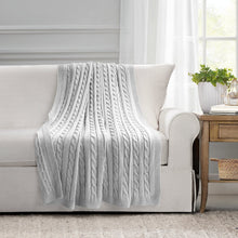 Load image into Gallery viewer, Cable Soft Knitted Throw
