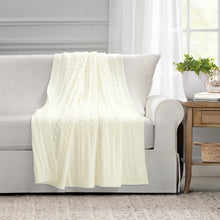 Load image into Gallery viewer, Cable Soft Knitted Throw
