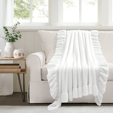 Load image into Gallery viewer, Reyna Soft Knitted Ruffle Throw
