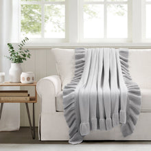 Load image into Gallery viewer, Reyna Soft Knitted Ruffle Throw
