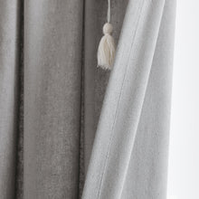 Load image into Gallery viewer, Boho Pom Pom Tassel Faux Linen Window Curtain Panel
