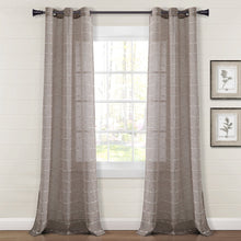 Cargar imagen en el visor de la galería, Farmhouse Textured Grommet Sheer Window Curtain Panel Set
