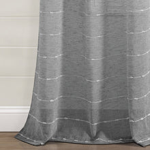 Cargar imagen en el visor de la galería, Farmhouse Textured Grommet Sheer Window Curtain Panel Set
