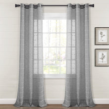 Carregar imagem no visualizador da galeria, Farmhouse Textured Grommet Sheer Window Curtain Panel Set
