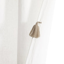 Load image into Gallery viewer, Boho Faux Linen Texture Tassel Window Curtain Panel
