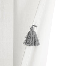 Load image into Gallery viewer, Boho Faux Linen Texture Tassel Window Curtain Panel
