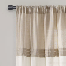 Cargar imagen en el visor de la galería, Farmhouse Faux Linen Colorblock Pleated Window Curtains
