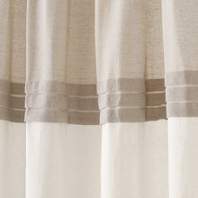 Cargar imagen en el visor de la galería, Farmhouse Faux Linen Colorblock Pleated Window Curtains
