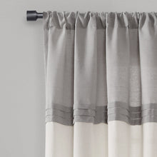 Cargar imagen en el visor de la galería, Farmhouse Faux Linen Colorblock Pleated Window Curtains
