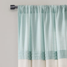 Load image into Gallery viewer, Farmhouse Faux Linen Colorblock Pleated Window Curtains
