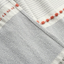 Cargar imagen en el visor de la galería, Herringbone Stripe Yarn Dyed Cotton Woven Tassel Throw
