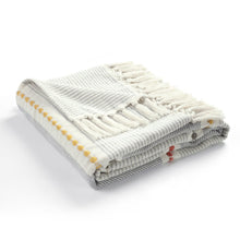 Cargar imagen en el visor de la galería, Herringbone Stripe Yarn Dyed Cotton Woven Tassel Throw
