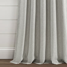 Cargar imagen en el visor de la galería, Farmhouse Vintage Stripe Recycled Cotton Blend Window Curtain Panel Set
