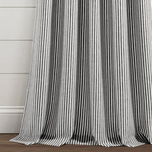 Cargar imagen en el visor de la galería, Farmhouse Vintage Stripe Recycled Cotton Blend Window Curtain Panel Set
