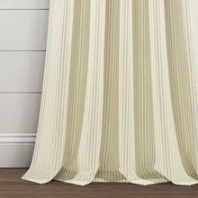 Cargar imagen en el visor de la galería, Farmhouse Vintage Stripe Recycled Cotton Blend Window Curtain Panel Set
