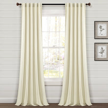 Cargar imagen en el visor de la galería, Farmhouse Vintage Stripe Recycled Cotton Blend Window Curtain Panel Set
