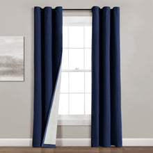 Cargar imagen en el visor de la galería, Insulated Grommet Blackout Faux Linen Window Curtain Panel
