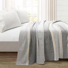 Carregar imagem no visualizador da galeria, Herringbone Stripe Yarn Dyed Cotton Blanket/Coverlet
