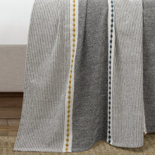 Load image into Gallery viewer, Herringbone Stripe Yarn Dyed Cotton Blanket/Coverlet
