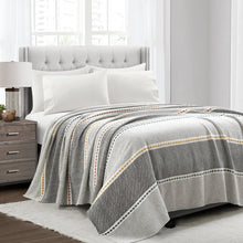 Load image into Gallery viewer, Herringbone Stripe Yarn Dyed Cotton Blanket/Coverlet
