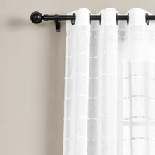 Cargar imagen en el visor de la galería, Farmhouse Textured Grommet Sheer Window Curtain Panel Set
