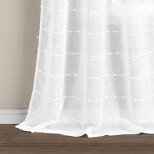 Load image into Gallery viewer, Farmhouse Textured Grommet Sheer Window Curtain Panel Set
