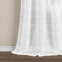 Cargar imagen en el visor de la galería, Farmhouse Textured Grommet Sheer Indoor/Outdoor Window Curtain
