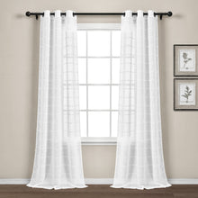 Cargar imagen en el visor de la galería, Farmhouse Textured Grommet Sheer Indoor/Outdoor Window Curtain
