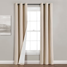 Load image into Gallery viewer, Insulated Grommet Blackout Faux Linen Window Curtain Panel
