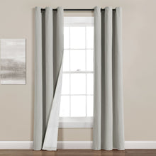 Load image into Gallery viewer, Insulated Grommet Blackout Faux Linen Window Curtain Panel
