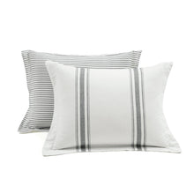 Cargar imagen en el visor de la galería, Farmhouse Stripe Reversible Comforter Set
