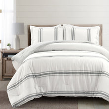 Cargar imagen en el visor de la galería, Farmhouse Stripe Reversible Comforter Set
