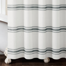 Cargar imagen en el visor de la galería, Farmhouse Stripe 100% Cotton Shower Curtain
