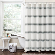 Load image into Gallery viewer, Farmhouse Stripe 100% Cotton Shower Curtain
