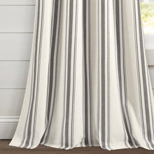 Load image into Gallery viewer, Farmhouse Stripe Yarn Dyed Recycled Cotton Blend Window Curtain Panel Set
