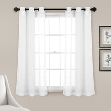 Carregar imagem no visualizador da galeria, Farmhouse Textured Grommet Sheer Window Curtain Panel Set
