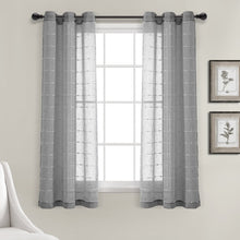 Carregar imagem no visualizador da galeria, Farmhouse Textured Grommet Sheer Window Curtain Panel Set
