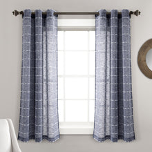 Cargar imagen en el visor de la galería, Farmhouse Textured Grommet Sheer Window Curtain Panel Set
