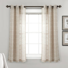 Carregar imagem no visualizador da galeria, Farmhouse Textured Grommet Sheer Window Curtain Panel Set
