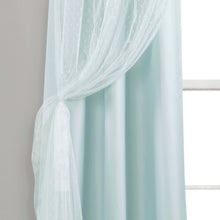 Load image into Gallery viewer, Cottage Polka Dot Sheer Window Curtain Panel Set
