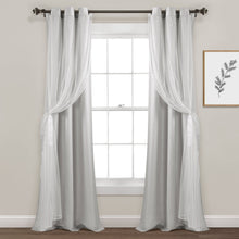 Load image into Gallery viewer, Cottage Polka Dot Sheer Window Curtain Panel Set
